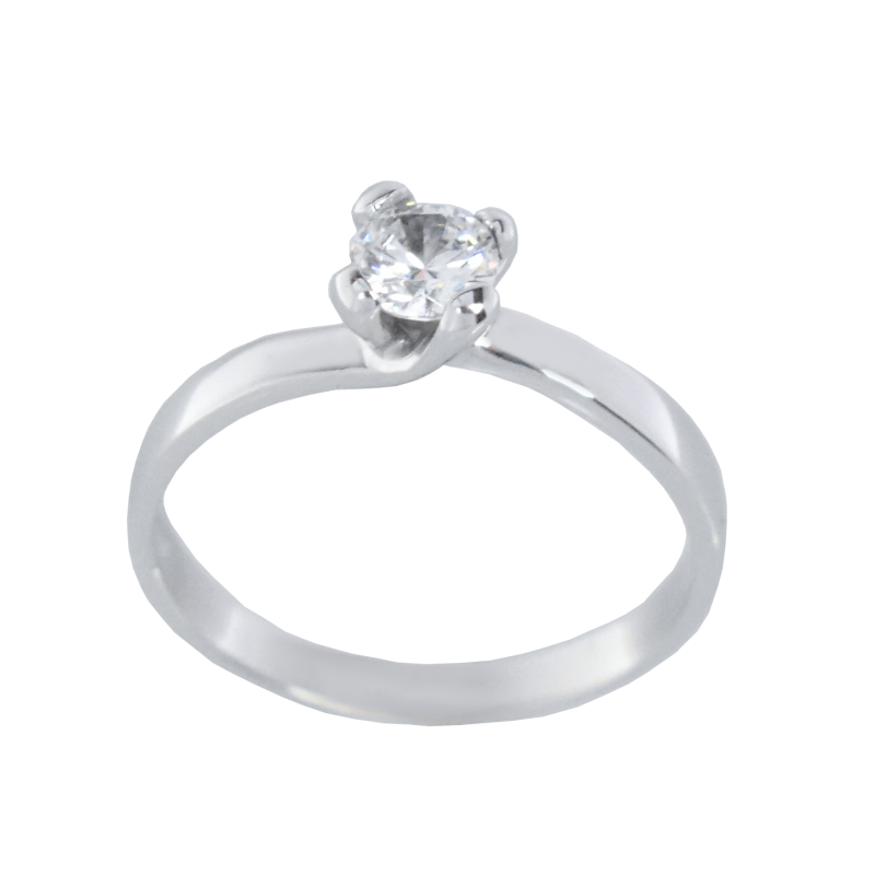 Μονόπετρο 14Κ Λευκόχρυσο με Ζιρκόν