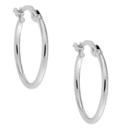 Σκουλαρίκια Κρίκοι από Λευκόχρυσο 14 Καρατίων