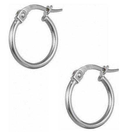 Σκουλαρίκια Κρίκοι από Λευκόχρυσο 14 Καρατίων