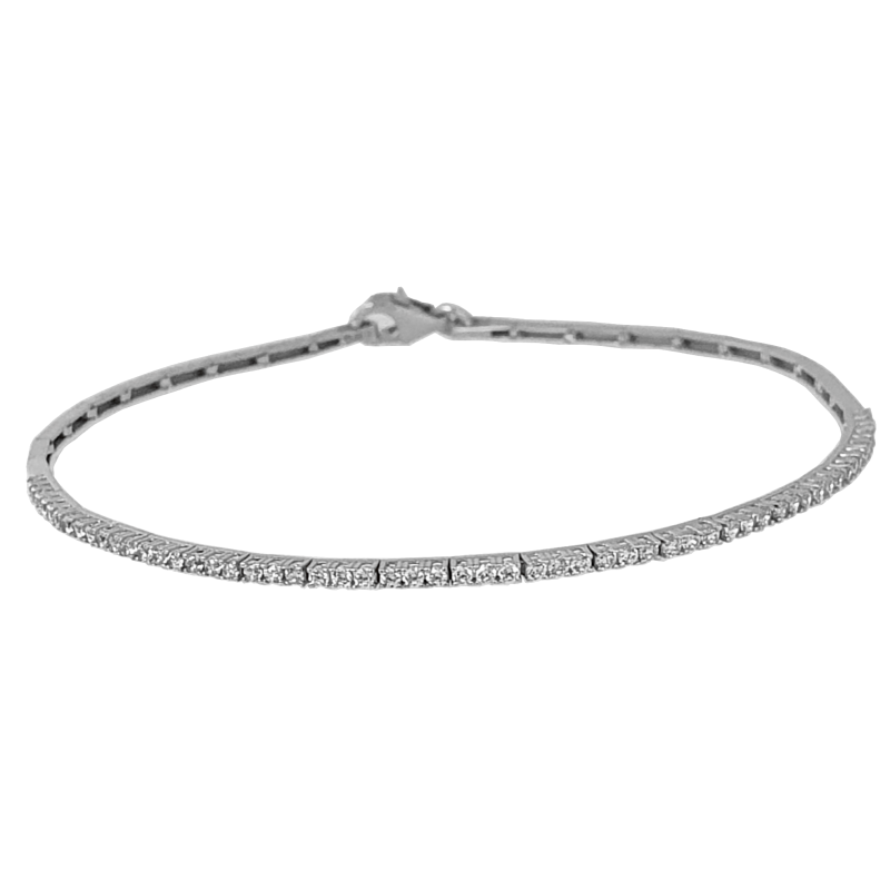 Βραχιόλι ριβιέρα από λευκόχρυσο 14 καρατίων