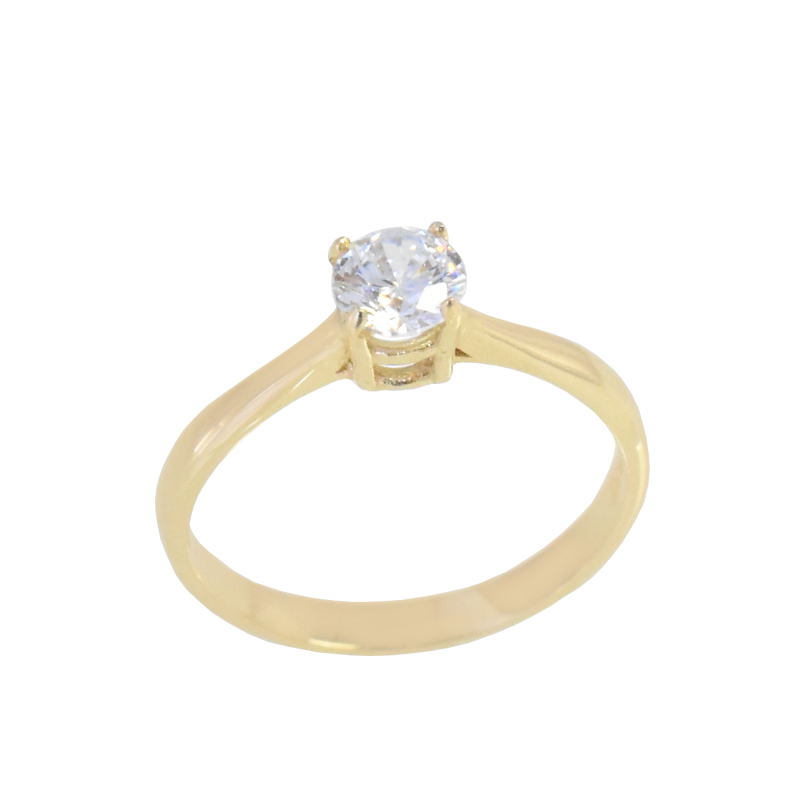 Μονόπετρο από χρυσό 14 καρατίων με ζιργκόν