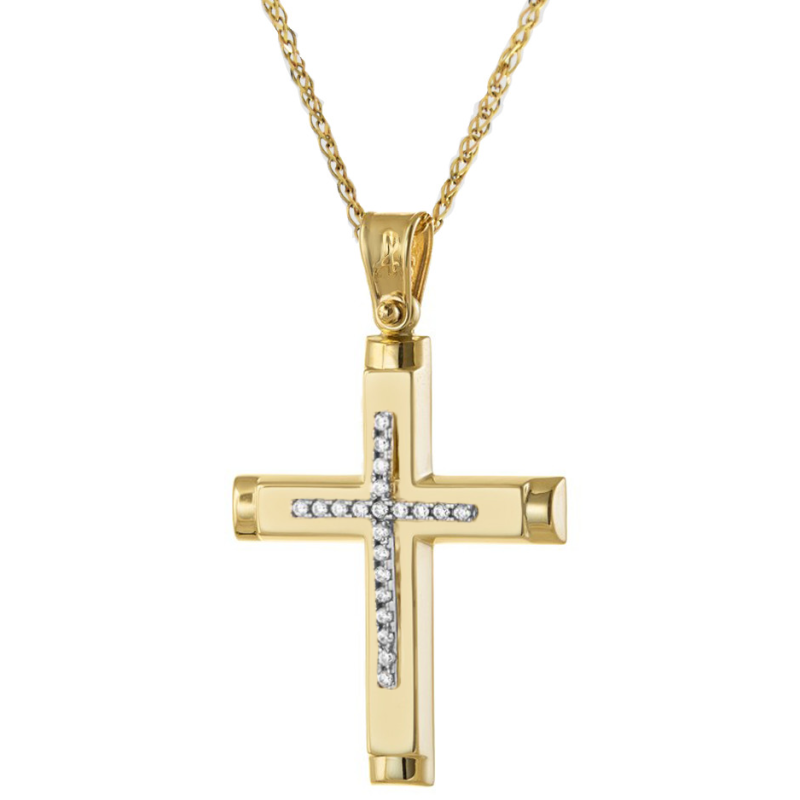 Χρυσός γυναικείος σταυρός 14 Καρατίων