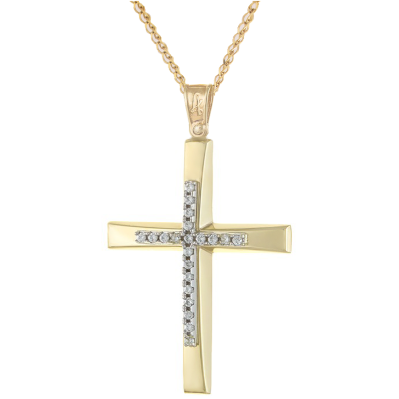 Χρυσός γυναικείος σταυρός 14 Καρατίων
