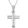 Λευκόχρυσος αντρικός σταυρός 14 Καρατίων