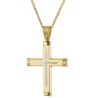Χρυσός Ανδρικός σταυρός με αλυσίδα 14 Καρατίων