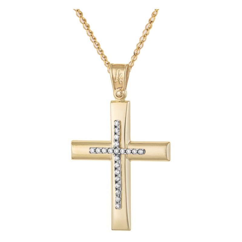 Χρυσός γυναικείος σταυρός 14 Καρατίων