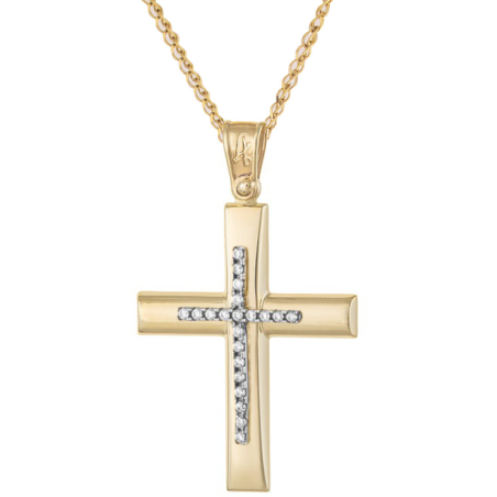 Χρυσός γυναικείος σταυρός 14 Καρατίων