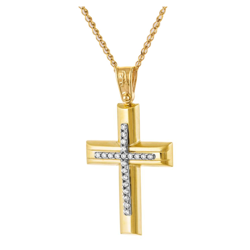 Χρυσός γυναικείος σταυρός 14 Καρατίων