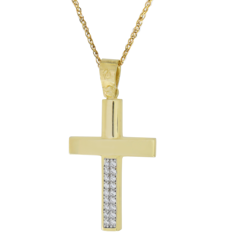 Χρυσός γυναικείος σταυρός 14 Καρατίων