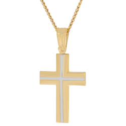 Χρυσός αντρικός σταυρός 14 Καρατίων