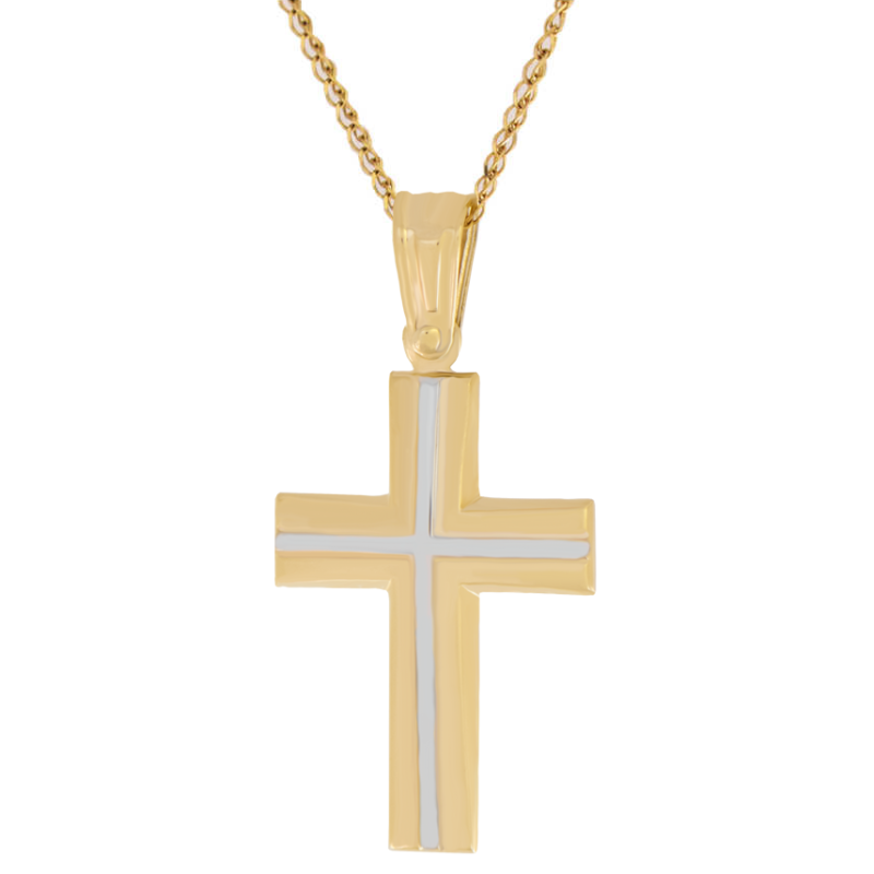 Χρυσός αντρικός σταυρός 14 Καρατίων