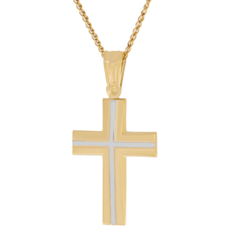 Χρυσός αντρικός σταυρός 14 Καρατίων
