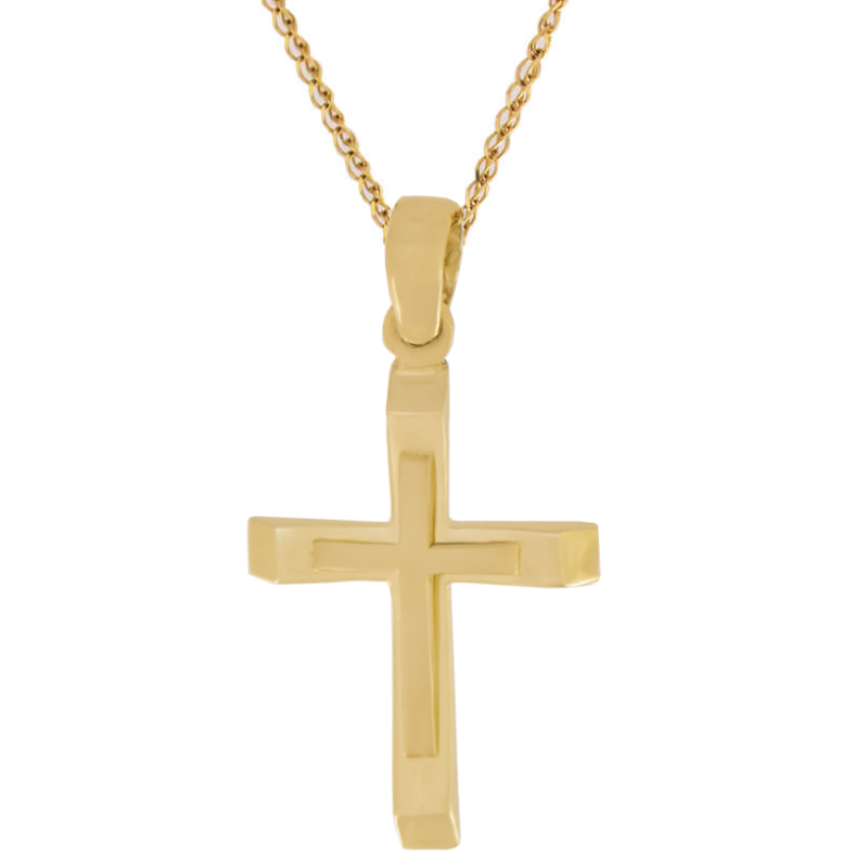 Χρυσός αντρικός σταυρός 14 Καρατίων