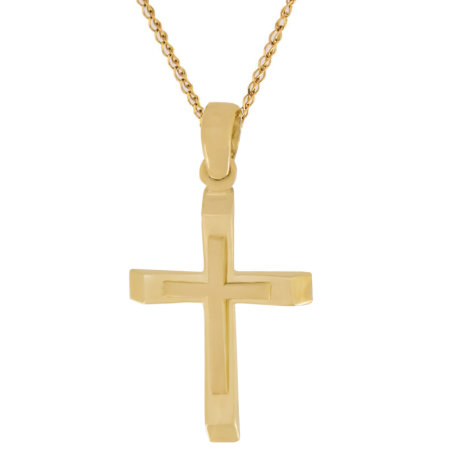 Χρυσός αντρικός σταυρός 14 Καρατίων