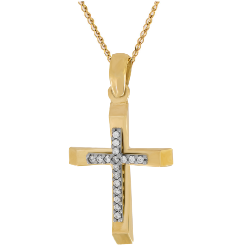Χρυσός γυναικείος σταυρός 14 Καρατίων