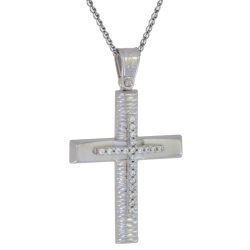 Λευκόχρυσος γυναικείος σταυρός 14 Καρατίων