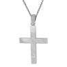 Λευκόχρυσος ανδρικός σταυρός με αλύσιδα 14 Καρατίων