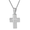 Λευκόχρυσος ανδρικός σταυρός με αλύσιδα 14 Καρατίων