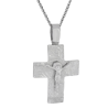 Λευκόχρυσος ανδρικός σταυρός 14 Καρατίων