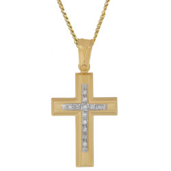 Χρυσός γυναικείος σταυρός 14 Καρατίων