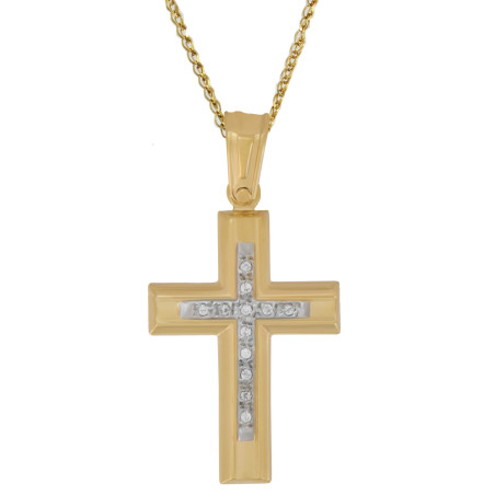 Χρυσός γυναικείος σταυρός 14 Καρατίων