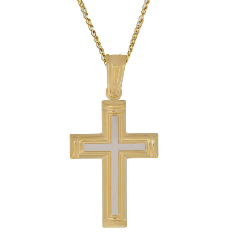 Χρυσός αντρικός σταυρός 14 Καρατίων
