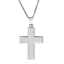Λευκόχρυσος αντρικός σταυρός 14 Καρατίων