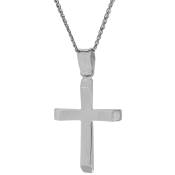 Λευκόχρυσος αντρικός σταυρός 14 Καρατίων