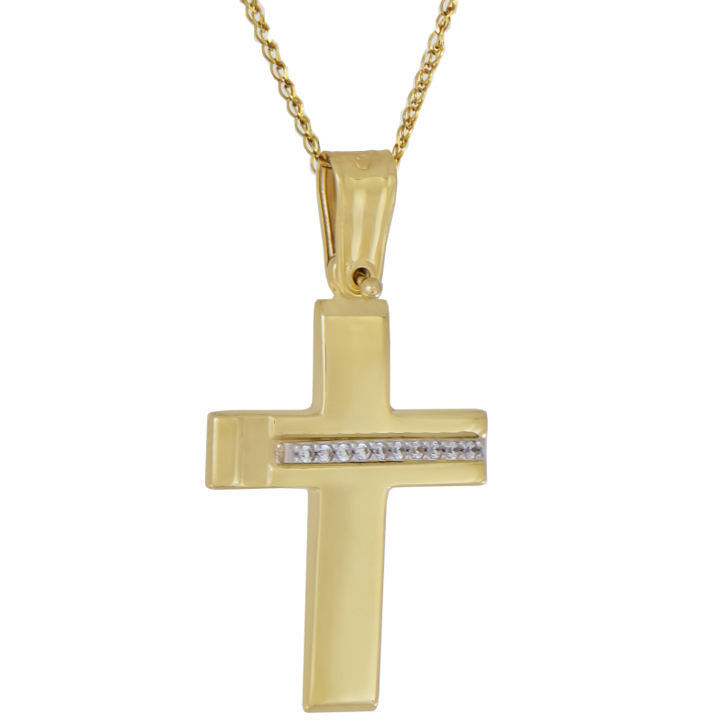 Χρυσός γυναικείος σταυρός 14 Καρατίων