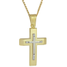 Χρυσός γυναικείος σταυρός με αλυσίδα 14 Καρατίων