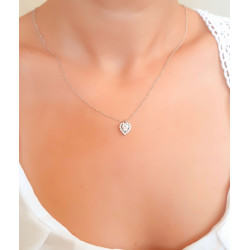 Κολιέ Λευκόχρυσο 14 καρατίων καρδιά