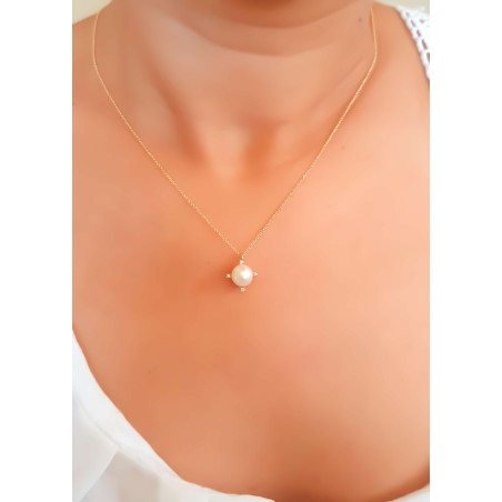 Κολιέ χρυσό 14 καρατίων με μαργαριτάρι
