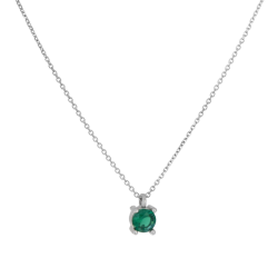 Κολιέ Λευκόχρυσο 9 καρατίων μονόπετρο