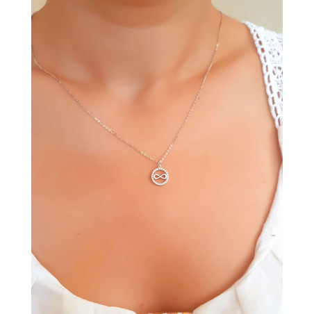 Κολιέ λευκόχρυσο χρυσό 9 καρατίων άπειρο