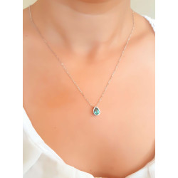 Κολιέ λευκόχρυσο 9 καρατίων δάκρυ