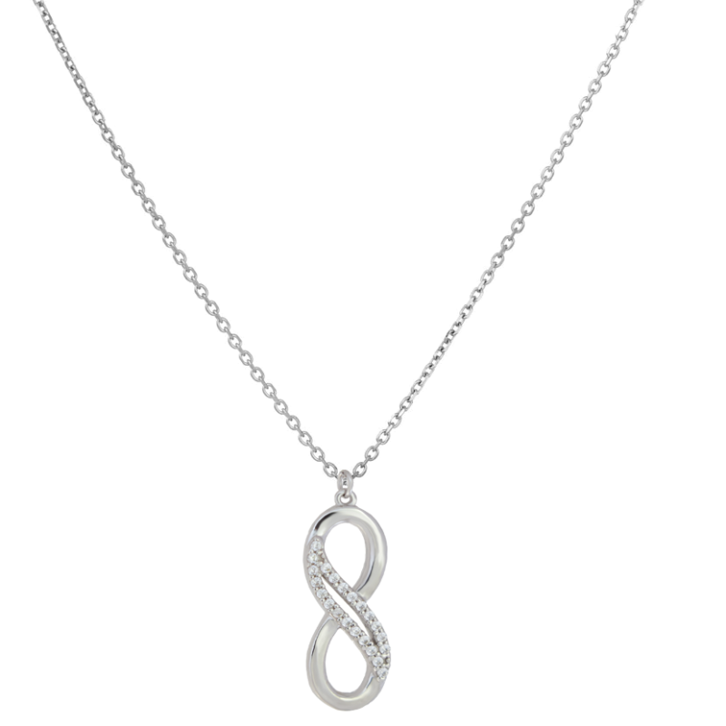 Κολιέ λευκόχρυσο χρυσό 9 καρατίων άπειρο