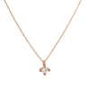 Κολιέ Ροζ Χρυσό 9 καρατίων μονόπετρο