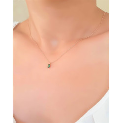 Κολιέ ροζ χρυσό 9 καρατίων οβάλ