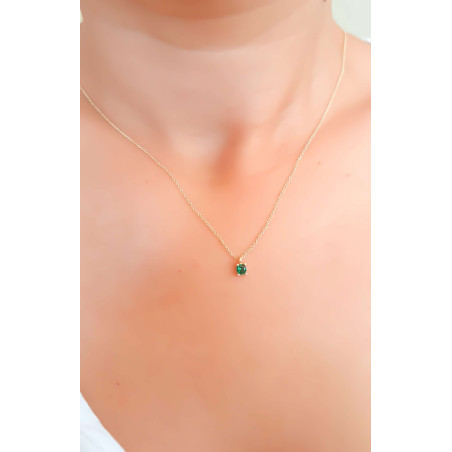 Κολιέ Λευκόχρυσο 9 καρατίων μονόπετρο