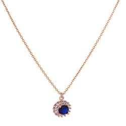 Κολιέ ροζ χρυσό 9 καρατίων ροζέτα