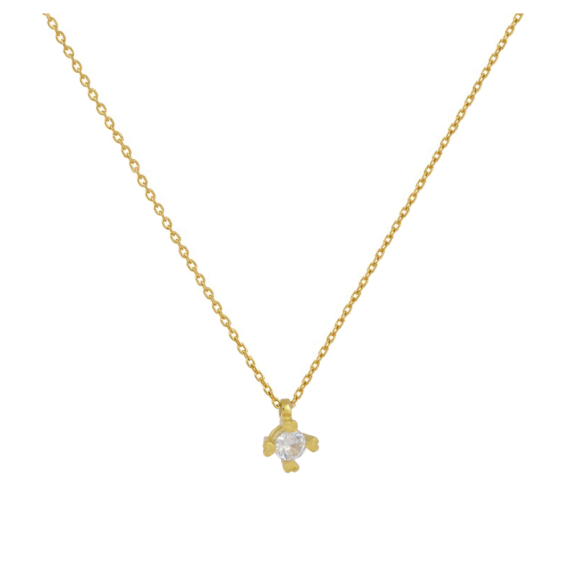 Κολιέ χρυσό 9 καρατίων μονόπετρο