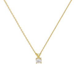 Κολιέ χρυσό 9 καρατίων μονόπετρο