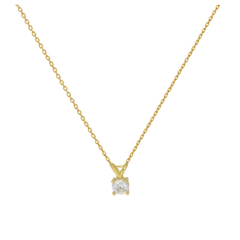 Κολιέ χρυσό 9 καρατίων μονόπετρο