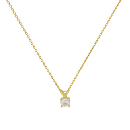 Κολιέ χρυσό 9 καρατίων μονόπετρο
