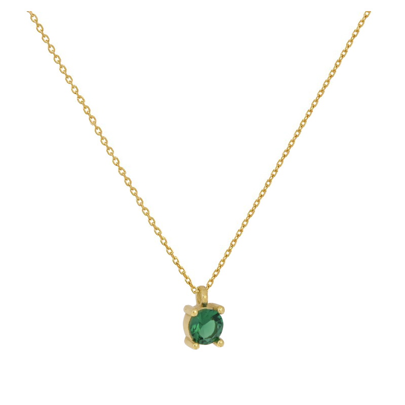 Κολιέ χρυσό 9 καρατίων μονόπετρο