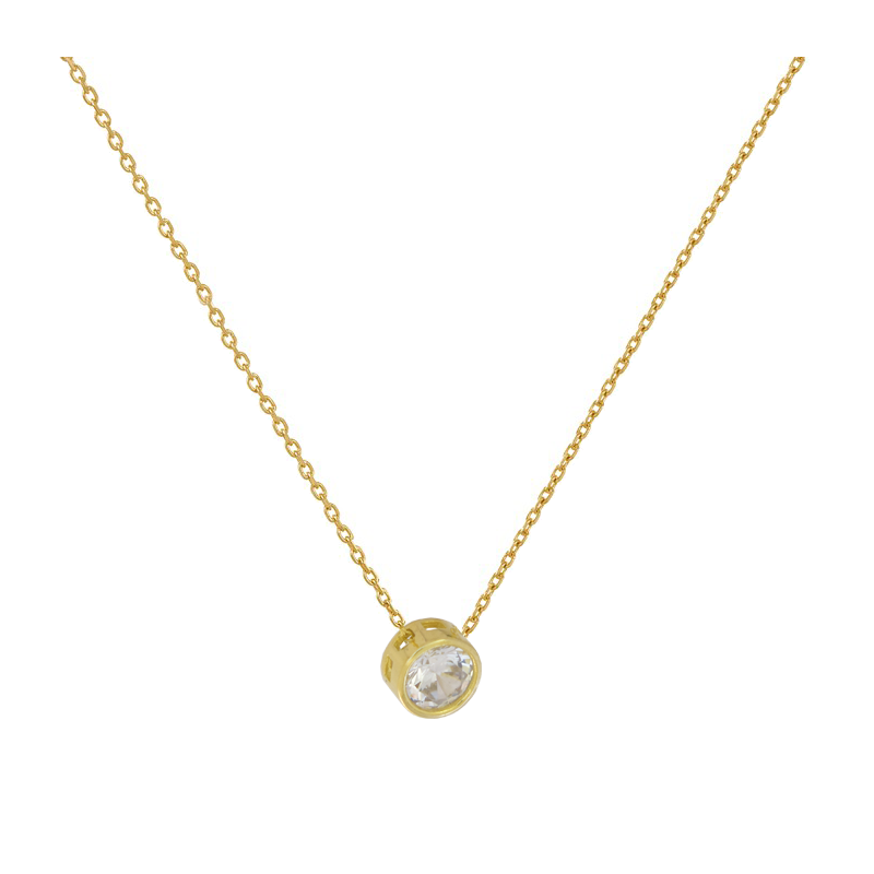 Κολιέ χρυσό 9 καρατίων μονόπετρο