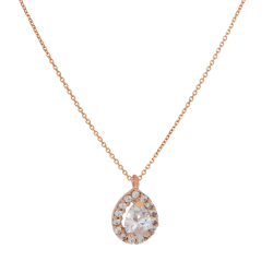 Κολιέ ροζ Χρυσό 14 καρατίων δάκρυ