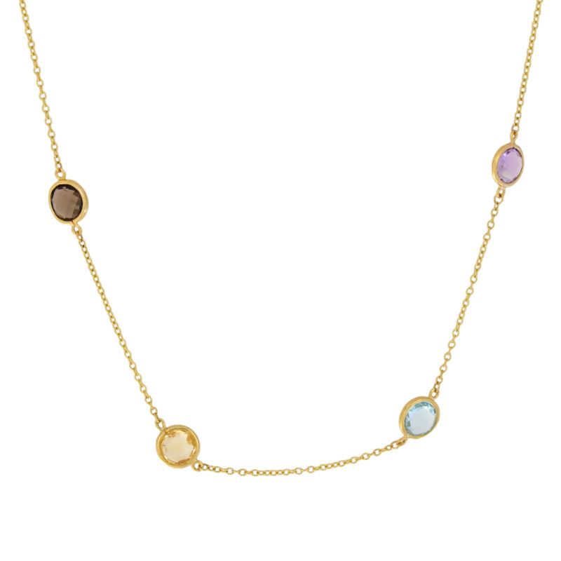 Κολιέ Χρυσό 14 καρατίων με συνθετικές πέτρες