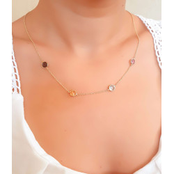 Κολιέ Χρυσό 14 καρατίων με συνθετικές πέτρες