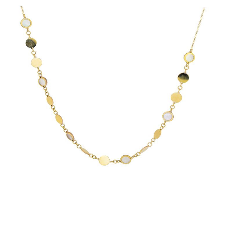 Κολιέ χρυσό 14 καρατίων με φίλντισι λουστρέ φινίρισμα